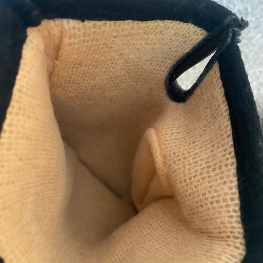 Unbranded Suede Leather Gloves Mens L Black Excellent Acrylic Knit Foam Lining - Picture 3 of 4